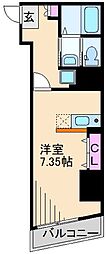 CourtTower新横浜 ワンルームの間取図画像