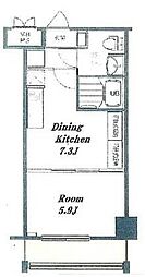 Supre新横浜 1DKの間取図画像