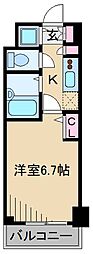トーシンフェニックス武蔵新城 1Kの間取図画像