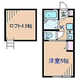 G・Aヒルズ妙蓮寺A棟 1Kの間取図画像