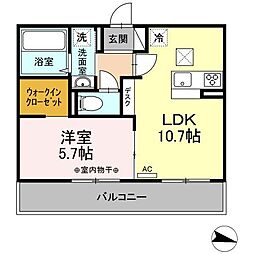 ウェルデンスD-stayA 1LDKの間取図画像
