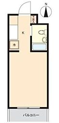 スカイコート元住吉3 ワンルームの間取図画像