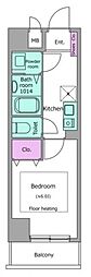 レグラス菊名 1Kの間取図画像