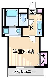 チェリーハウス3 1Kの間取図画像