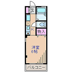 トラスティさがみ 1Kの間取図画像