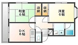スカイFBK 2DKの間取図画像