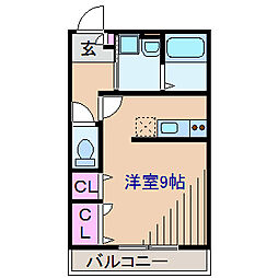 エステート妙蓮寺 ワンルームの間取図画像