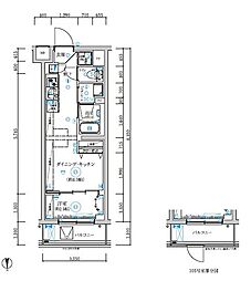 RELUXIA武蔵中原 1DKの間取図画像
