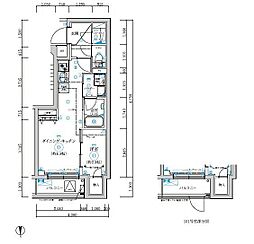 RELUXIA武蔵中原 1DKの間取図画像