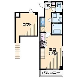 新明レジデンス矢向 1Kの間取図画像