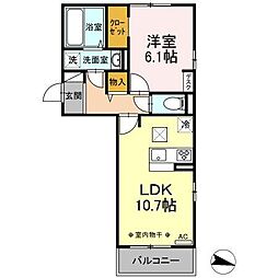 ウェルデンスD-stayA 1LDKの間取図画像