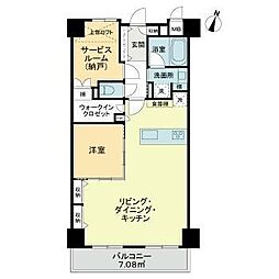エクセルシオール新丸子 1SLDKの間取図画像