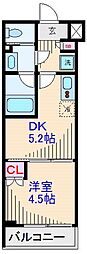 ハーモニーレジデンス川崎中丸子シティフロント 1DKの間取図画像
