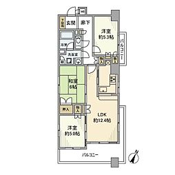 レジデンス水明 3LDKの間取図画像