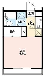 メゾンボヌール菊名C 1Kの間取図画像