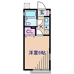 エスポワール2 1Kの間取図画像