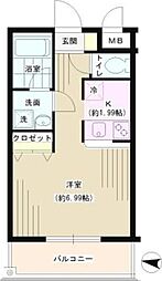 パークヒル三ツ沢 1Kの間取図画像