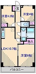 HARU菊名2 2SLDKの間取図画像