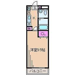 パークヒル 1Kの間取図画像