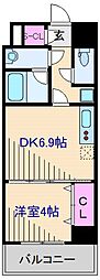 Splendide新横浜 1DKの間取図画像