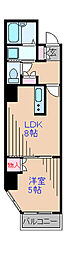 MAXIVヒヨシ 1LDKの間取図画像