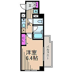 EXIA元住吉 ワンルームの間取図画像