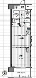 エルエー・プライル新横浜 1LDKの間取図画像