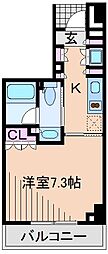 ラティエラ武蔵小杉 1Kの間取図画像