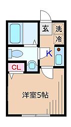 ColorzHiyoshi 1Kの間取図画像