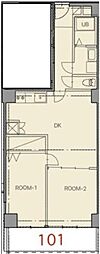 鹿島田ハウス 2LDKの間取図画像