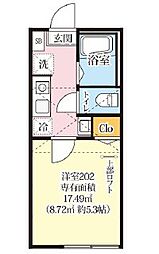 N-harbor Lagoon小机町 1Kの間取図画像
