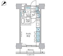 パークアクシス横浜反町公園 1Kの間取図画像