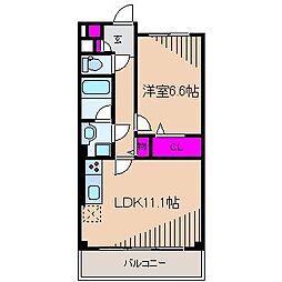 PRESCOTT 1LDKの間取図画像