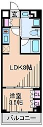 ラティエラ武蔵小杉 1LDKの間取図画像