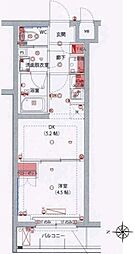 ハーモニーレジデンス川崎中丸子シティフロント 1DKの間取図画像