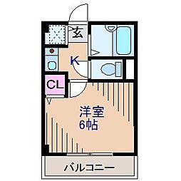 KSGマリンオークラNo.15 1Kの間取図画像