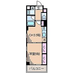 レジディア武蔵小杉 1DKの間取図画像