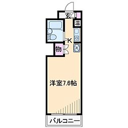 ベルヴュ日吉 ワンルームの間取図画像