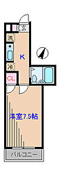 ネオハウス日吉 1Kの間取図画像