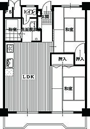 京都四条グランドハイツ 2LDKの間取図画像
