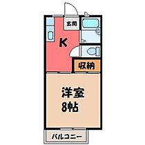 ハイツブルーメ  ｜ 栃木県宇都宮市山本2丁目（賃貸アパート1DK・2階・27.08㎡） その2