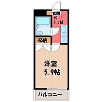 メゾン兵庫塚  ｜ 栃木県宇都宮市兵庫塚3丁目（賃貸アパート1K・1階・16.47㎡） その2