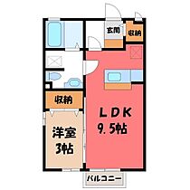 アネシス bd  ｜ 栃木県宇都宮市御幸ケ原町（賃貸アパート1LDK・1階・33.39㎡） その2