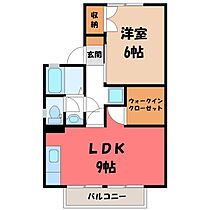 ウィング B  ｜ 栃木県宇都宮市鶴田町（賃貸アパート1LDK・2階・40.15㎡） その2