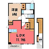 フィランソロピー2 B  ｜ 栃木県下都賀郡壬生町大師町（賃貸アパート1LDK・2階・46.09㎡） その2