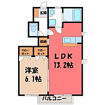 サンワードヴィラ Ｂ  ｜ 栃木県宇都宮市不動前3丁目（賃貸アパート1LDK・1階・46.71㎡） その2