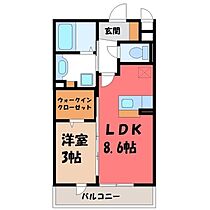 セジュールグリーン さつき  ｜ 栃木県宇都宮市鶴田町（賃貸アパート1LDK・2階・33.39㎡） その2