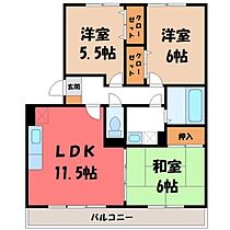 パルティール・ハイツ  ｜ 栃木県宇都宮市簗瀬町（賃貸アパート3LDK・3階・66.87㎡） その2