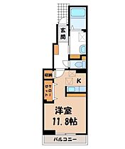 アザレヤハイツ D  ｜ 栃木県宇都宮市鶴田町（賃貸アパート1R・1階・34.15㎡） その2