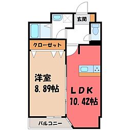 グランパセオ元今泉 8階1LDKの間取り